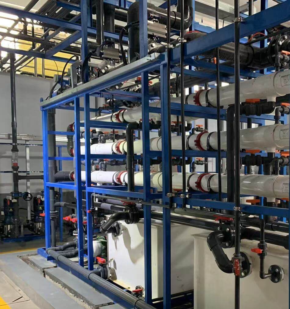 Tubular ultrafiltration membrane rack installed on site